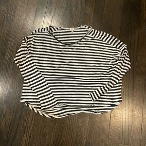 Aritzia Wilfred Black and White Striped Long Sleeve Tee, Medium